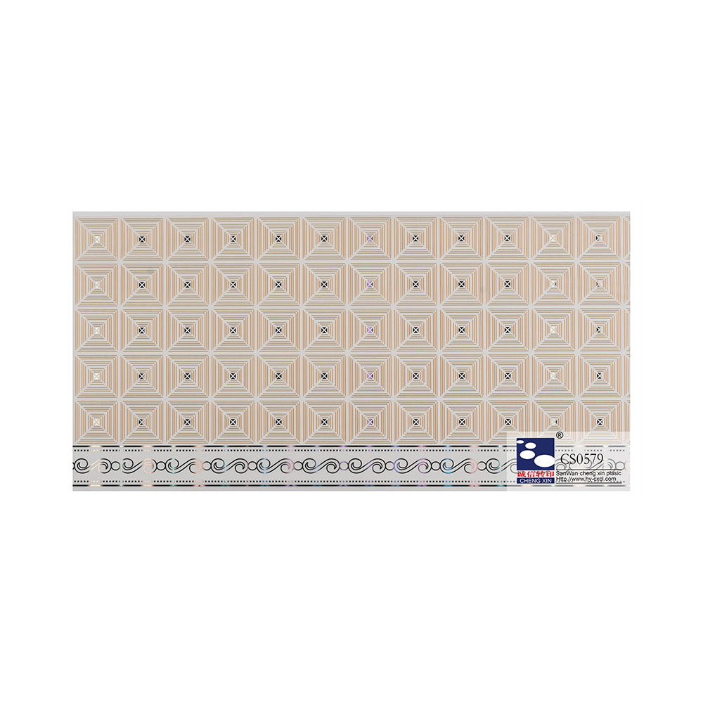 Nuovi disegni in legno Lamina per stampa a caldo in stile moderno per soffitti in PVC con un buon servizio CS0579