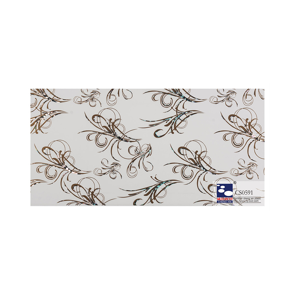 Lamina per stampa a caldo con venature del legno in legno moderno a basso costo per soffitti in PVC CS0591